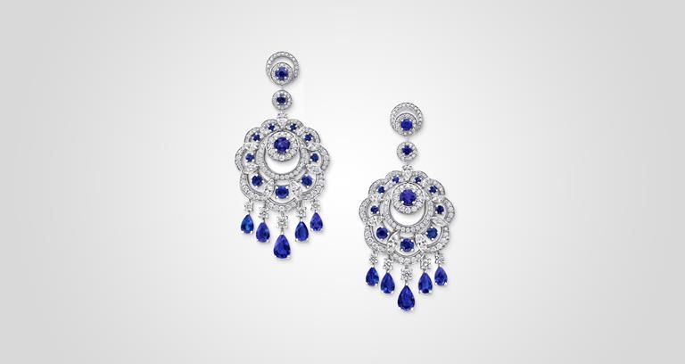 Graff Sunburst Collection Sapphire Earrings