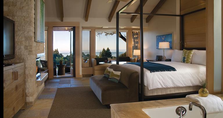 A guest room at Ventana Big Sur