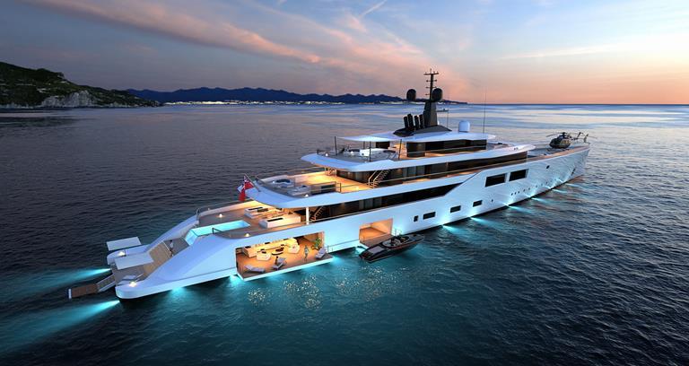 Rendering of Oceanco & Nauta Design's M/Y Spectrum