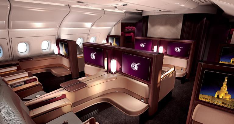First Class in Qatar Airways' Airbus A380 – also due to fly the Doha - Auckland route