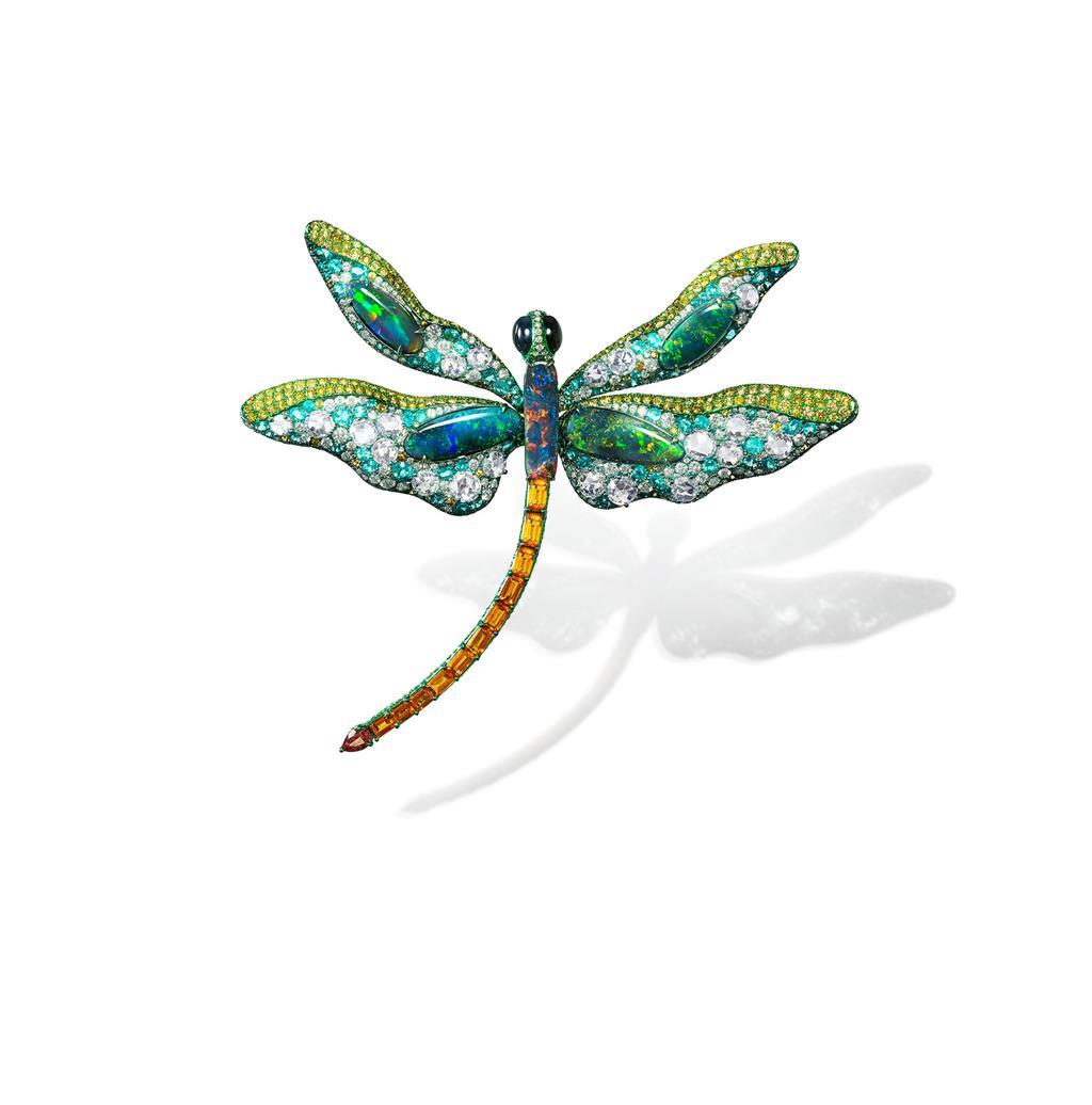 Anna Hu dancing dragonfly brooch