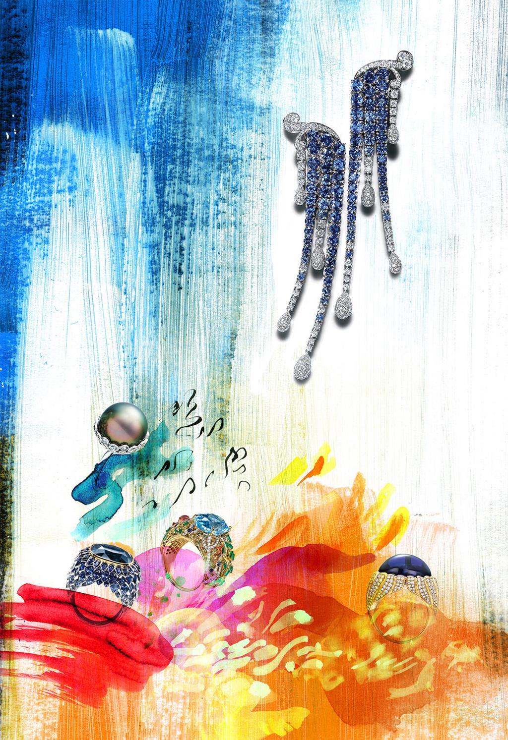 Tiffany & Co.'s Art of the Sea collection illustration for Centurion Magazine by Elisabeth Moch