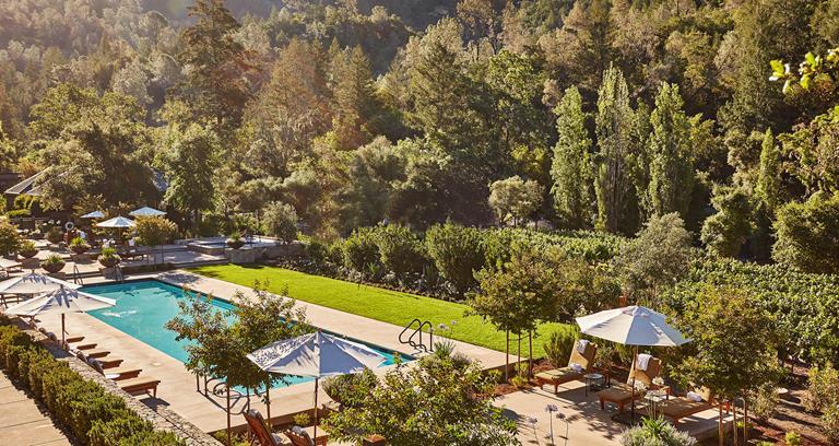 Pool and vineyard view