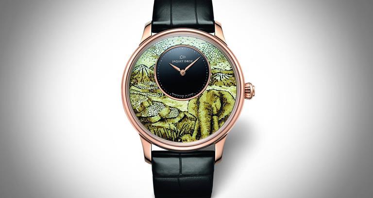 16. Jaquet Droz Petite Heure Minute Mosaic Elephant