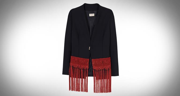 Zeus + Dione fringe-embellished tailored blazer